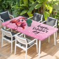 thumbnail image 2 of Valentine's Day Table Cloths for 6 Foot Rectangle Tables, Flamingos Roses Love Romance Ombre Pink Patio Waterproof Elastic Fitted Tablecloths, Washable Rectangular Table Cover for Camping, 2 of 8