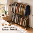 thumbnail image 2 of HOKEEPER 420lbs Load Commercial Industrial Grade Heavy Duty Z-Base Garment Rack with Add-On Clothes Hanging Bar, Height Adjustable Clothing Rack Silver, 2 of 8