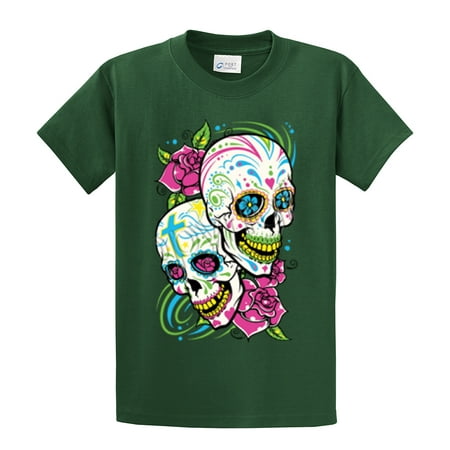 Skull T-Shirt Sugar Skull With Floral Design