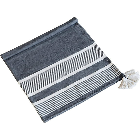 A&B Home Throw Blanket - Black and White Stripe Woven Cotton Blend Blanket, 50" x 60"