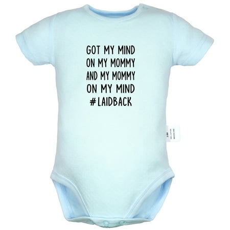 

Got My Mind On My Mommy And My Mommy On My Mind Funny Rompers For Babies Newborn Baby Unisex Bodysuits Infant Jumpsuits Toddler 0-24 Months Kids One-Piece Oufits (Blue 0-6 Months)