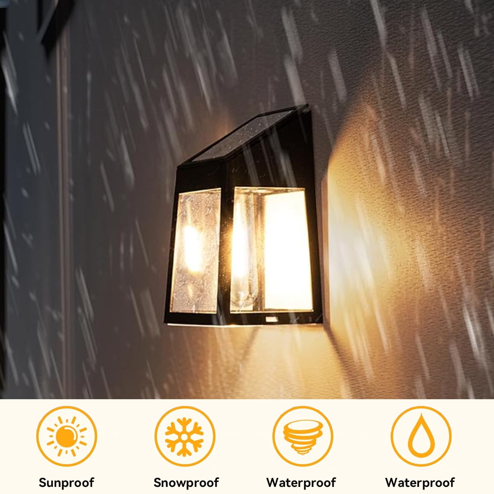 Solar Lights Outdoor, 4 Pack Waterproof Solar Powered Wall Lights Lanterns for Patio Deck Fence Garden Decor