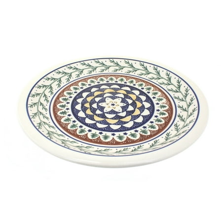 

Blue Rose Polish Pottery Evergreen Dinner Plate