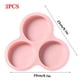 thumbnail image 1 of Molde redondo para freidora de aire, 3 cavidades, silicona antiadherente, para cocinar al vapor, color rosa, 2 unidades, 1 of 6
