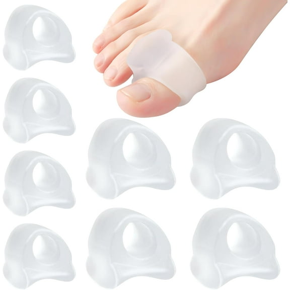 8Pcs Toe Separators for Overlapping Toes, Silicone Big Toe Straighteners for Bent Gel Spacers to Correct Your Hammer Toe Dividers Bunions Pain Relieve Spreaders for Men Women(S＋L)