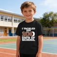 thumbnail image 6 of Babcutegg Kid Boys Uniform Pullover Casual Fashion Campus Style Crew Neck Summer Shirts for Boys Black Size 4 T, 6 of 9