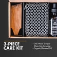 thumbnail image 4 of FINEX Cast Iron Care Kit - Cast Iron Cleaner - Maintain Cast Iron Cookware - Restores Vintage Pieces - With Organic Flaxseed Oil, Oak Wood Scraper & Cast Iron Chainmail Scrubber, 4 of 7