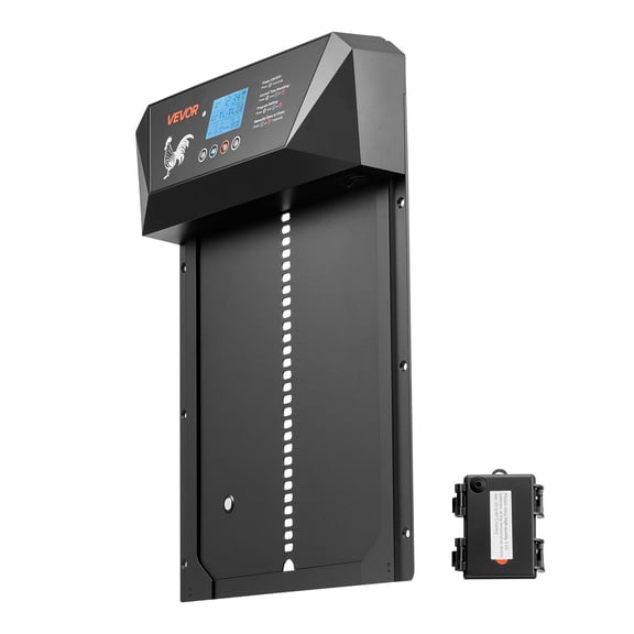 VEVOR Automatic Chicken Coop Door, DC & Battery Powered Chicken Door with LCD Display, Light Sensor, Timer & Manual Setting, Anti-Pinch Security, Dura