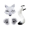 thumbnail image 1 of BELOVING et Ensemble de Queue Costume d'Halloween pour Fête d'Halloween Jeu de Rôle Blanc, 1 of 9
