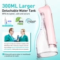 thumbnail image 5 of COSLUS CX20 Water Dental Flosser Teeth Pick,300ML Tank IPX7 Waterproof Portable Rechargeable Water Flosser Dental Oral Irrigator for Home and Travel Pink, 5 of 10