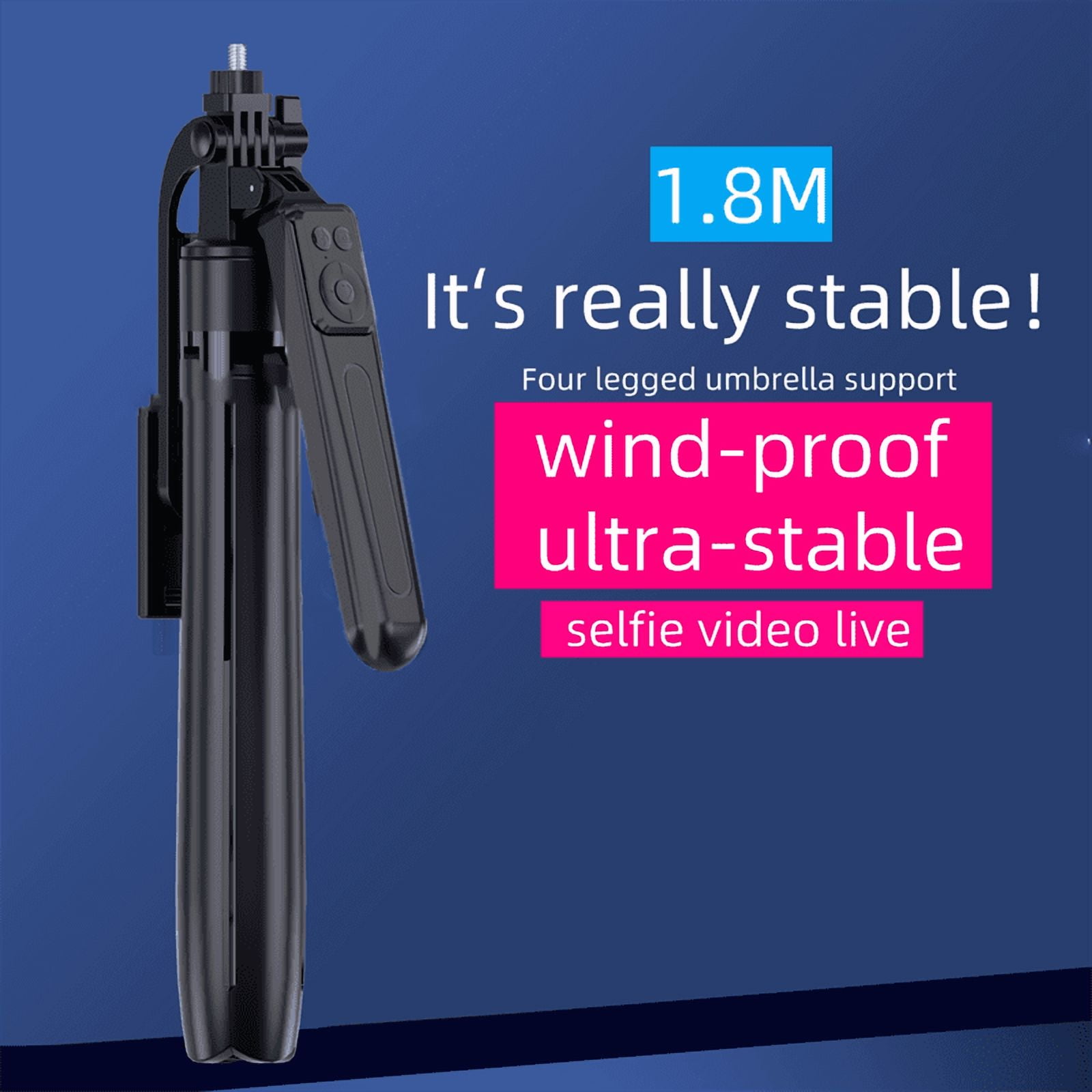 DODOUP 1.8m Selfie Stick Tripod Extendable Wireless Bluetooth Remote Portable Smartphone Tripod Stand Mount For iOS Android Phone