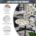 thumbnail image 5 of SCRAWLGOD Bee Daisy White Comfy Office Chair Cover Easy to Remove Scratch Resistant Boss Chair Slipcovers Breathable Anti-Dust Stretch Gaming Chair Covers, S, 5 of 7