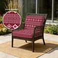 thumbnail image 2 of Outdoor Patio Cushion Covers 4 Pack Pink Boho Patio Chair Cushion Covers with Ties and Zipper Maroon Moroccan Stripes Waterproof Outdoor Seat Cushion Covers for Patio Furniture 22"x20", 2 of 9