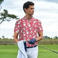 thumbnail image 3 of Fotbe French Bulldog Pattern Men’s Golf Polo Shirt – Breathable Performance Golf Shirt with Button-Down Collar-Medium, 3 of 6