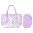 thumbnail image 3 of 1PC Women Handbag Waterproof PVC Beach Bag Round Dots Pattern Bag Fashion Handy Bag for Women Girls (Purple), 3 of 7