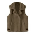 thumbnail image 5 of Fartey Womens Fuzzy Fleece Vest Casual Warm Sleeveless Zip Up Sherpa Vest Jacket with Pockets Dressy Casual Lapel Collar Vests Coats M, 5 of 6