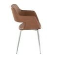 thumbnail image 3 of Margarite Chair, Upholstered Dining Chairs, Mid-Century Modern Dining Chair, Kitchen Chairs for Dining Table, Dining Chairs Set of 2 (Brown Faux Leather), 3 of 5