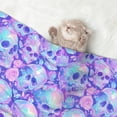 thumbnail image 2 of Yiaed Blue Skull Daisy Print Dog Blankets-Cat Blanket Washable for Couch Protection,Puppy Blanket, Soft Plush Reversible Throw Furniture Protector-Large, 2 of 8