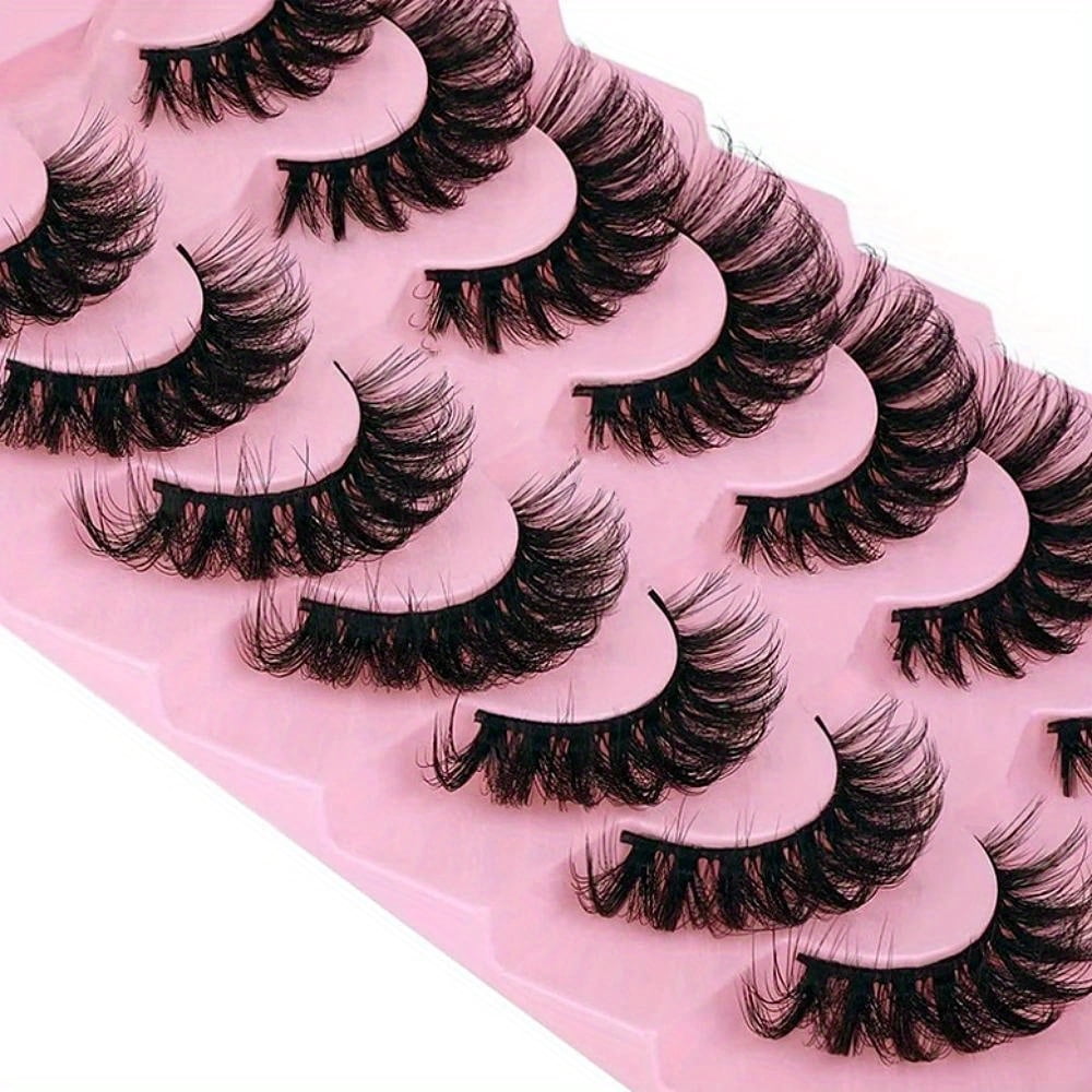 3Boxes(21Pairs) False Eyelashes Wispy Lashes Natural Look Fake Eyelashes Cat Eye Lashes Fake Fluffy Strip False Lashes Pack