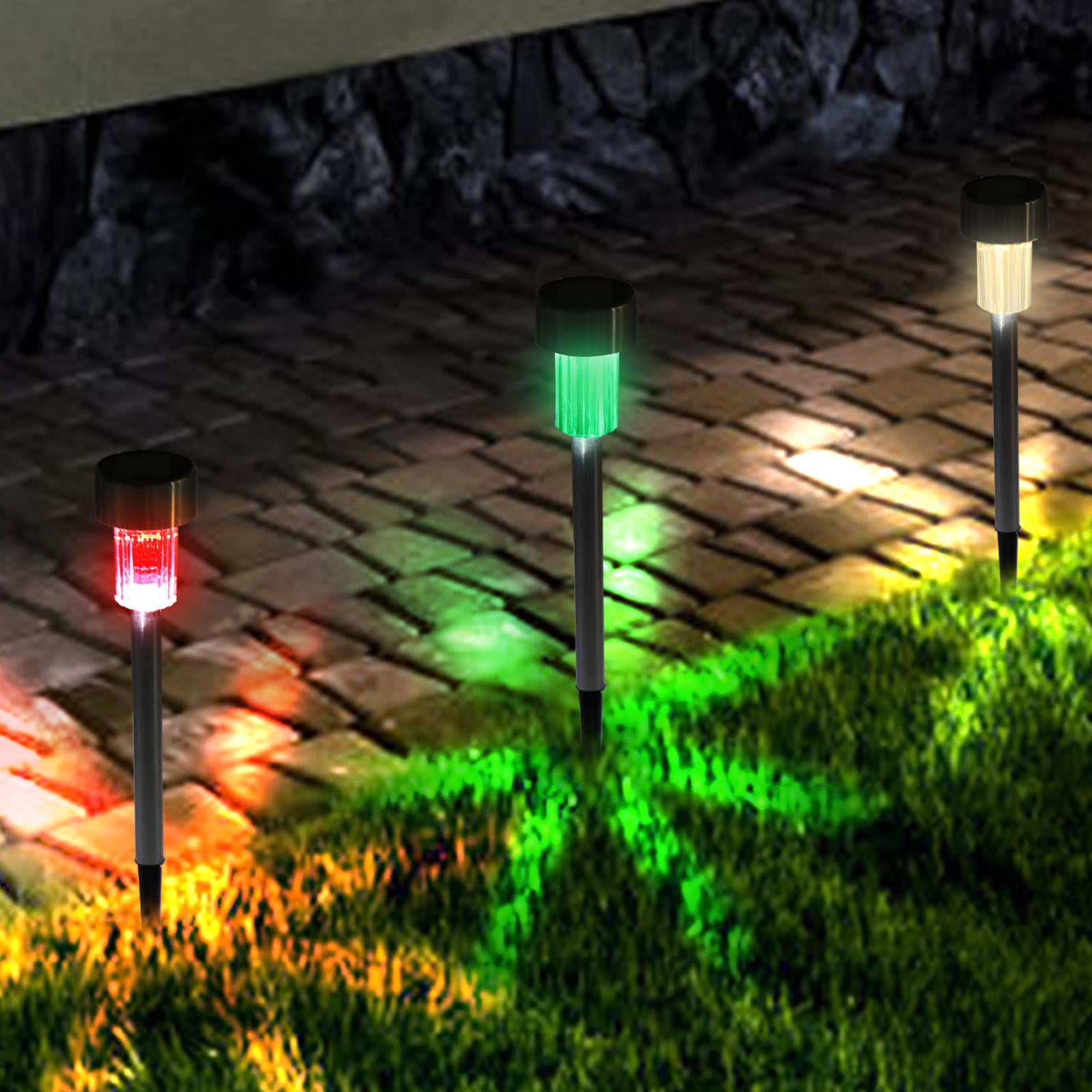Details about   24 PCS Garden Outdoor Stainless Steel LED Lawn Solar Landscape Path Lights Lamp 