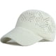 thumbnail image 1 of Xiao Hua Gorra de béisbol plegable de punto con flores de ganchillo, ligera y hueca, para mujer, 1 pieza, color blanco, 1 of 5