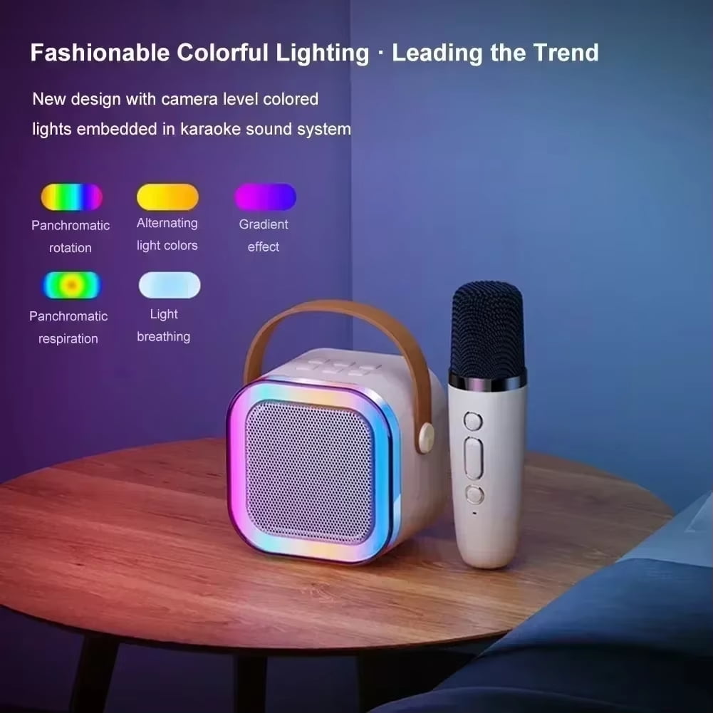 Mini K12 Bluetooth Speaker Portable Home Cute Karaoke Mini Wireless Audio with Microphone K Song Family Singing Machine