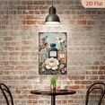 thumbnail image 5 of Vintage Apothecary Perfume Bottles and Peonies 8x12in Metal Wall Art, Romantic Victorian Floral Decor with Gold Accents, Soft Blue Green Background, Rustic Distressed Finish, 5 of 7