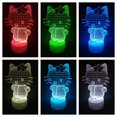 thumbnail image 2 of Lámpara LED 3D Illusion Kitty de 7 colores con cable USB, 2 of 2