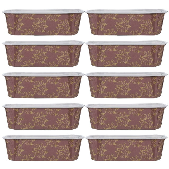 10 moldes desechables de papel para pan, antiadherentes, resistentes a la grasa, rectangulares, aptos para horno, ideales para pasteles y pan.