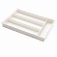 thumbnail image 2 of Organizador de cubiertos de plástico expandible con 4 compartimentos, bandeja para cubiertos de gran capacidad, cucharas y tenedores ajustables, recipiente de almacenamiento, divisor, blanco, portátil, 2 of 8