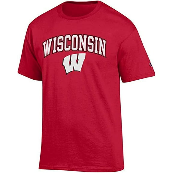 Collegiate Premium Cotton Short-Sleeve T-Shirt - Adult Sizes (as1, alpha, large, regular, regular, Wisconsin Logo)