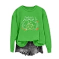 thumbnail image 6 of Gunia Plus Size Pumpkin Halloween Sweatshirts For Women Cat Graphic Sweatshirt Round Neck Long Sleeve Pullover Tops Casual Fall Fashion Trendy Clothes Green S-3Xl, 6 of 6
