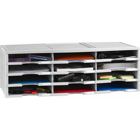 - Storex 12-Compartment Literature Organizer/Document Sorter, Gray