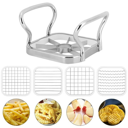 

Delaman 5 in 1 Potato Cutter French Fry Cutter Slicer Stainless Steel Heavy Duty Chipper Home Kitchen Tool for Vegetable Fruit