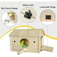 thumbnail image 3 of Wooden Bird Nesting Box for Cockatiels, Large Parakeet Nest Lovebird House Budgie Breeding Box (Wood), 3 of 6
