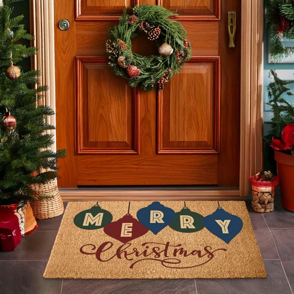 Felpudo navideño Luxurux Premium, absorbente de fibra de coco, antideslizante