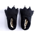 thumbnail image 2 of Zapatos de casa con forma de pata de animal de terciopelo súper suave para hombres y mujeres, para parejas, zapatos de tacón con bolsa de algodón con forma de pata de invierno, color azul y verde, 2 of 4