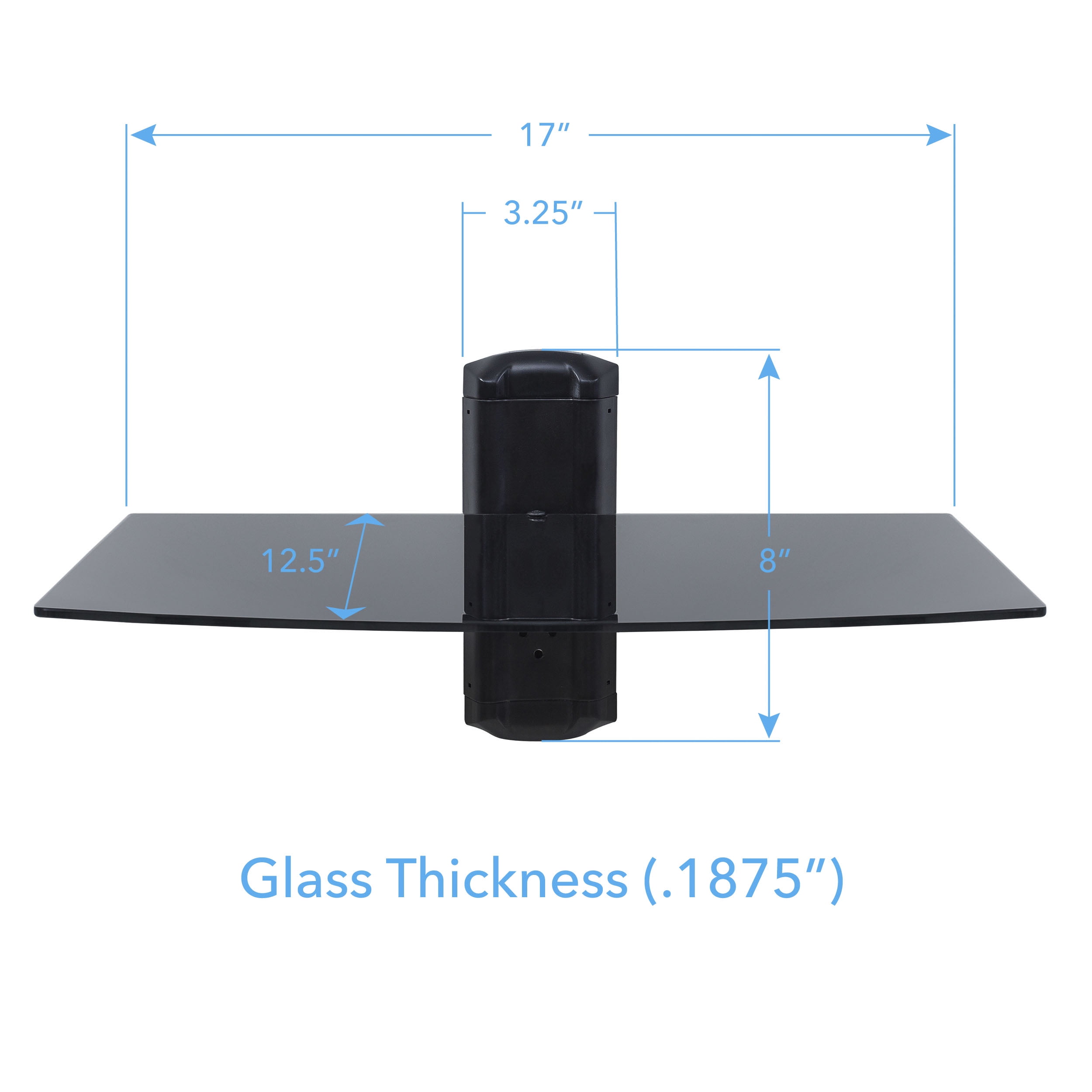 Onn Wall Mount Glass Shelf 17 X 12 5