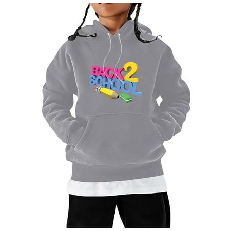 

Bjutir Toddler Boys Sweatshirts Childrens Winter Fashion Festival Printed Solid Color Long Sleeved Hoodie Casual Comfortable Coat Grey 3-4 Years