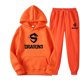 thumbnail image 3 of Conjunto de ropa deportiva para hombre y mujer, sudadera con capucha y pantalones con cordón, ropa deportiva de otoño, 2 piezas, 3 of 5