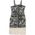 thumbnail image 1 of Tahari Womens Fringe Sheath Dress, Beige, 2, 1 of 2