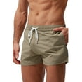 thumbnail image 5 of Mens Swim Shorts Summer Beach Trunks Solid Khaki S, 5 of 8