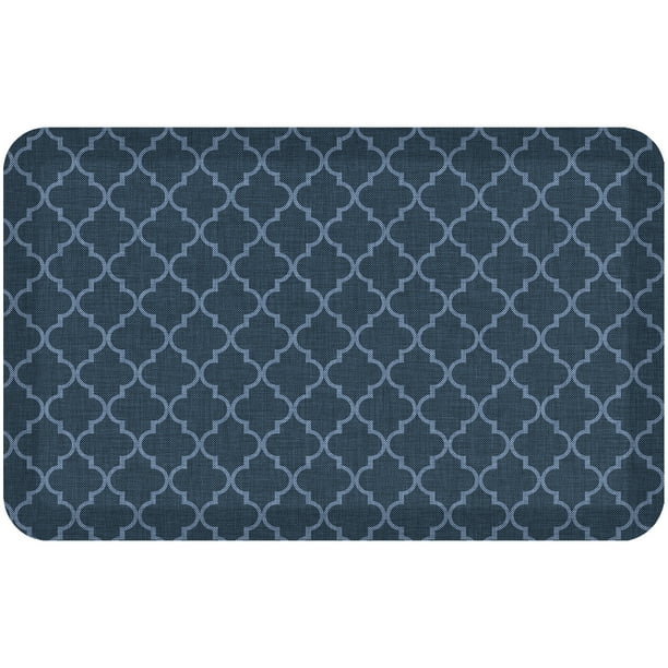 Newlife By Gelpro Designer Comfort Anti Fatigue Kitchen Floor Mat 20x32 Lattice Dark Denim Walmart Com Walmart Com