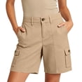 thumbnail image 2 of Yievot Cargo Shorts for Women 7 Inch Inseam Button High Waist Multi Pocket Casual Summer Outdoor Hiking Shorts, 2 of 9