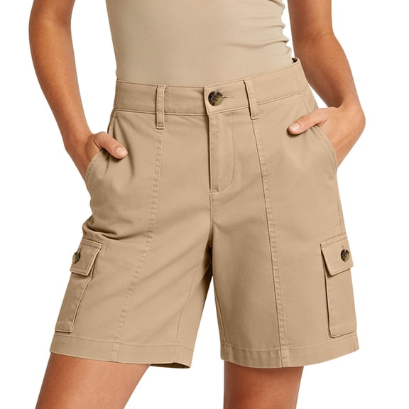 RQYYD Women's High Waist Cargo Shorts Button Closure Casual Summer Quick Dry Outdoor Trousers with Pockets