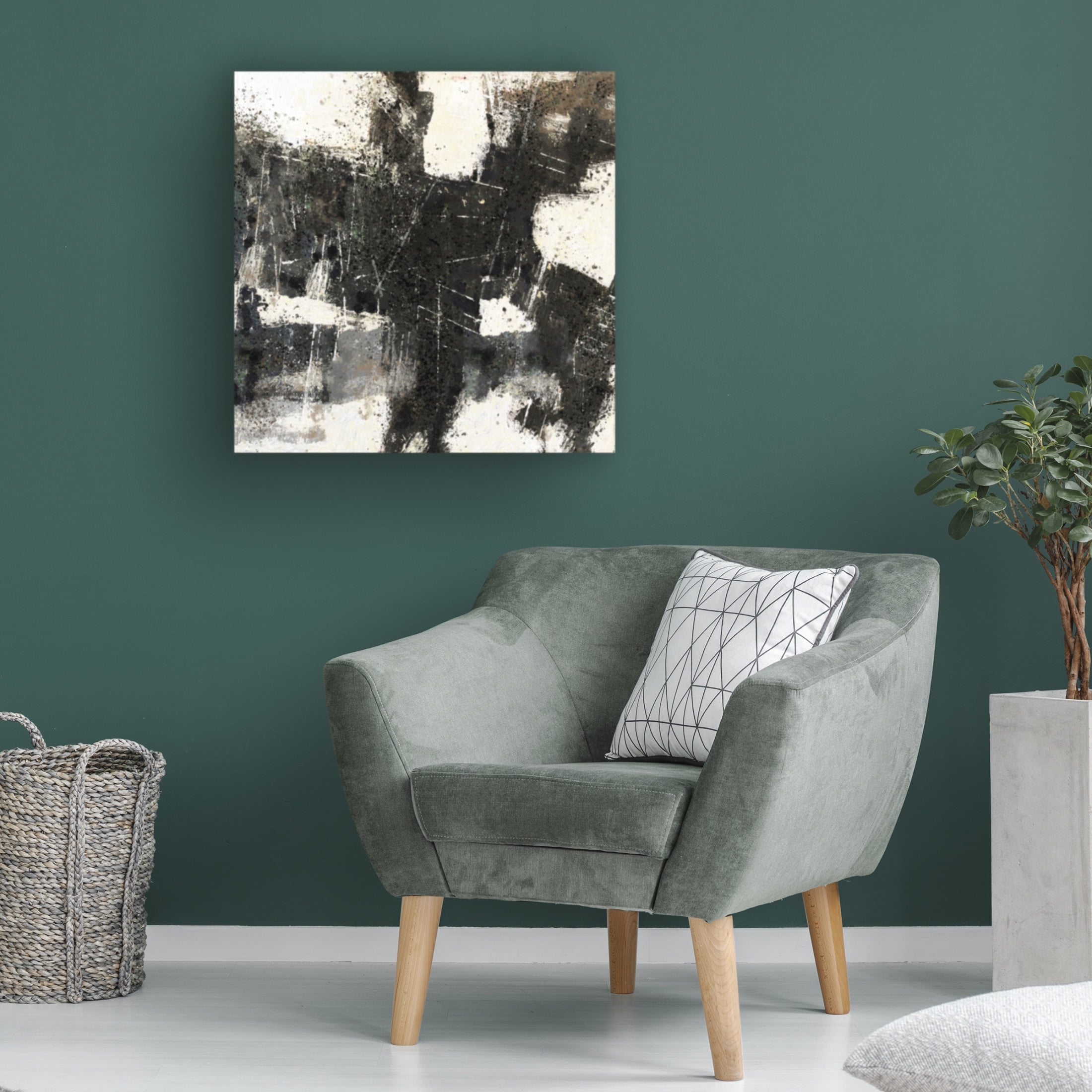 Canvas Wall Art - Marta Wiley 'Abstract Black and White' Wall Art for Living Room, Bedroom, or Office Décor by Trademark Fine Art - 35 x 35 Inches