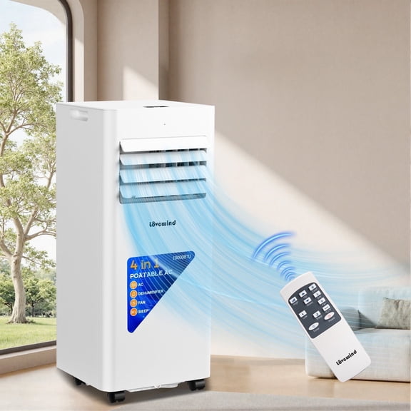 10000 BTU Portable Air Conditioner with Remote Control, AC Cooling Room up to 450 sq.ft, Air Conditioner, Dehumidifier, Fan
