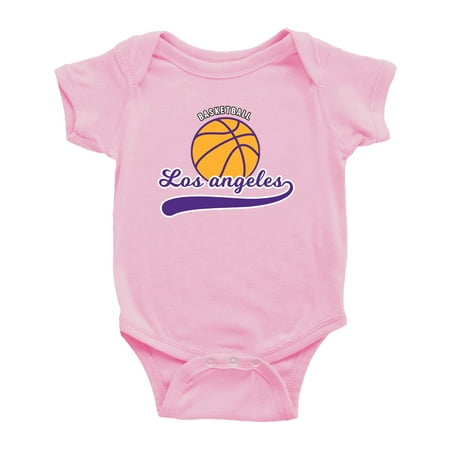 

Cute Los Angeles Baby Outfits Basketball Fan Sports Baby Clothes (Pink 18-24 Monthes)