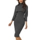 thumbnail image 1 of Conjuntos de dos piezas para mujer INSPIRE CHIC, suéteres de punto de manga larga con cuello alto, vestido midi ajustado de tanque XL en gris oscuro, 1 of 6