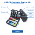 thumbnail image 3 of Portable Sewing Kit for Adults, 86 PCS Travel Sewing Repair Kit with Thread, Needles, Scissors, Buttons & Measuring Tape, Compact Emergency Sewing Supplies for Home, Car, Dorm & Beginners, 3 of 8